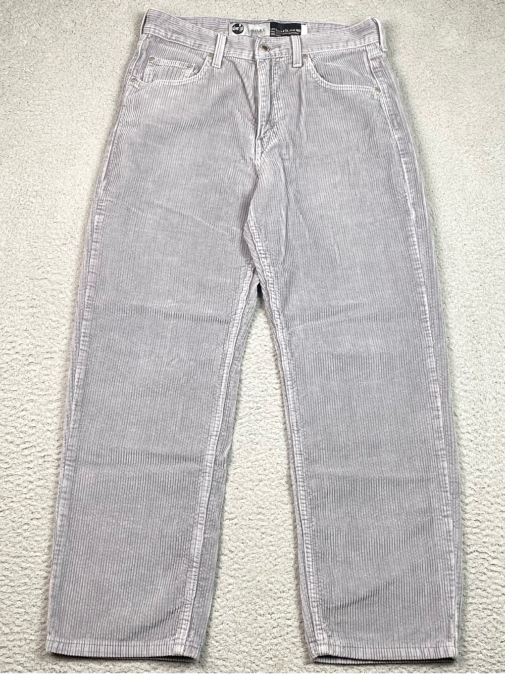 Levi’s Silvertab Pants Men's Size 30 x 28 Corduroy Loose Fit Gray Y2K Skate EUC